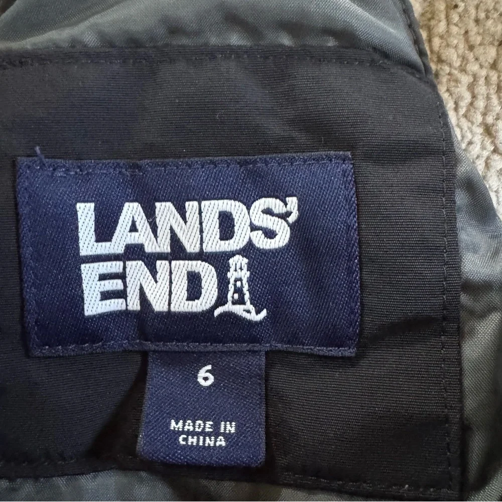 Lands End Squall black snow bibs overalls waterproof insulated  6